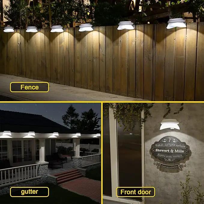 ROSHWEY Gutter Lights Solar Powered, 6 Pack Solar Patio Decor Lights with 9 LED Waterproof Fence Light for Eaves Garage Garden Landscape Pathway (Cool White) by GreenHaven Gardens