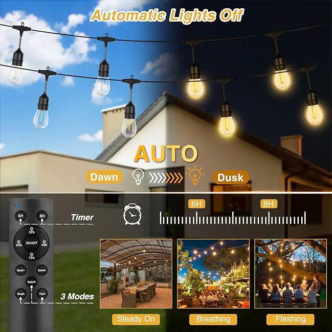 ZJOJO Solar String Lights Outdoor Waterproof 120FT,Solars Light Outdoor with 30 Shatterproof Bulbs IP65, Patio Lights SolarPowered &USB Port, LED String SolarLights for Outside Decor by GreenHaven Gardens
