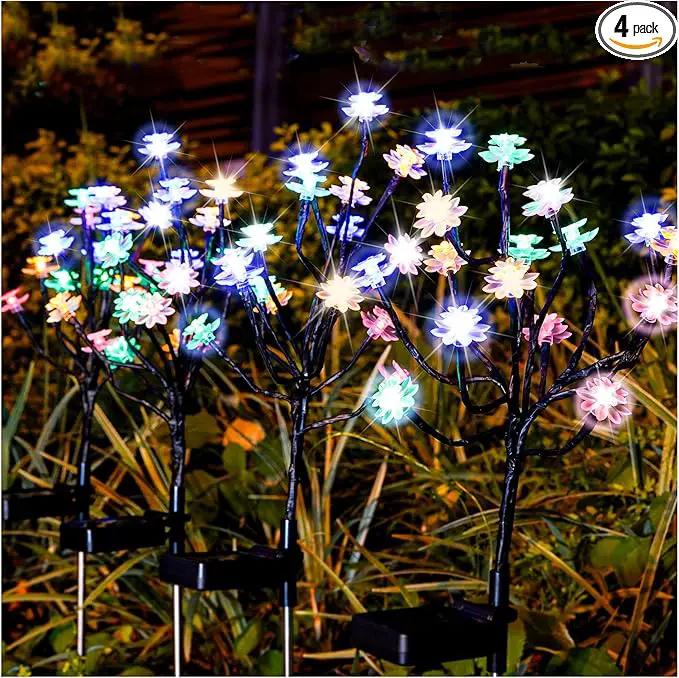 TONULAX Solar Garden Lights - Upgraded Landscape Tree Lights with Larger Solar Capacity, Decorative Light Outdoor for Pathway, Patio, Front Yard Decoration(4 Pack) by GreenHaven Gardens