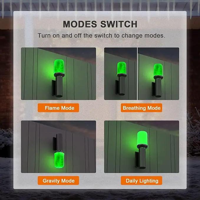 Hompavo 【Upgraded LED Flame Light Bulbs, Green Flickering Light Bulbs with Upside Down Effect, E26 Flame Bulb for Home Halloween St. Patrick's Day Christmas Decorations Indoor & Outdoor, 4 Pack by GreenHaven Gardens