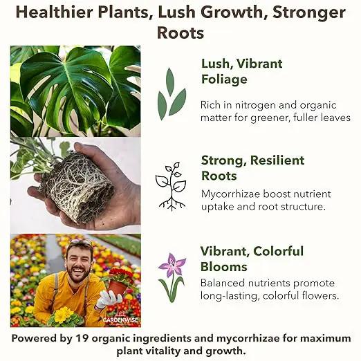 Organic Liquid Plant Food for Indoor Houseplants – All Purpose Fertilizer for Potted Plants, Vegetables, Succulents, Orchids, Roses – Miracle Growth with Mycorrhizae (8 oz) by GreenHaven Gardens