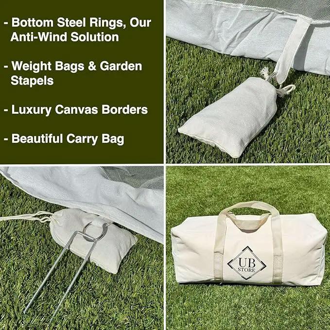 Mosquito Net for Patio 13 x 10 FT | Very Large Sizes & Fabric Designed for Outdoors | Insect House Screen Netting for Gazebo, Porch & Garden Terrace | White Outside Canopy Bug Protection by GreenHaven Gardens