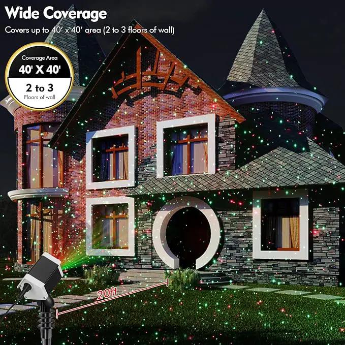Outdoor Christmas Laser Lights Star Projector, Garden Laser Light with Moving Firefly for Outdoor, Indoor, Christmas, Holiday by GreenHaven Gardens