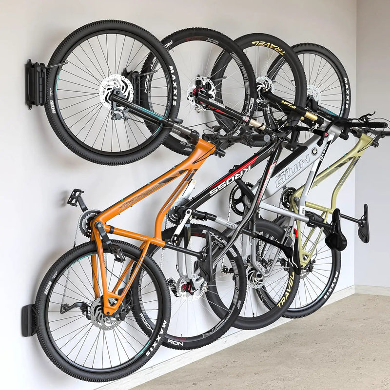 monTEK Swivel Bike Wall Mount – 4 Pack Garage Bike Hanger & Space-Saving Vertical Bike Rack for Garage & Apartment, Sturdy Bike Storage Hook Holds 66 lbs, Easy Installation & Scratch-Proof Design by GreenHaven Gardens