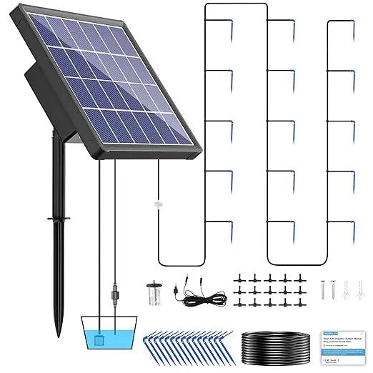 NFESOLAR Solar Drip Irrigation System Outdoor with 2200mAh Battery Backup, 6 Timing Modes, Supported 15 Pots Plants, Solar Watering System for Garden Green House by GreenHaven Gardens
