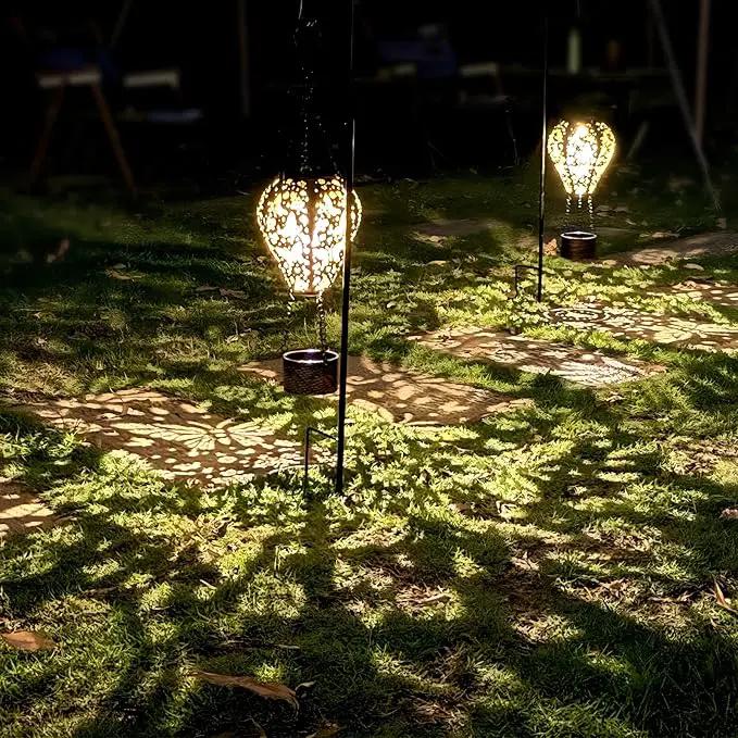 2-Pack Butterfly Decor Hot Air Balloon Solar Lantern – Outside Decorative Hanging Light for Garden Yard Patio Porch Lawn and Pathway – Unique Housewarming, Birthday Gift for Women Mom Grandma by GreenHaven Gardens