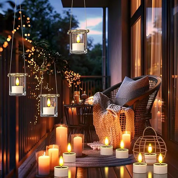 PChero 12 Pack Solar Tea Lights Outdoor Waterproof, Small Solar Lights with Dusk to Dawn Sensor, LED Tealight Candles for Lantern Garden Camping Outside Patio Home Decor,1.5" x 2.1" by GreenHaven Gardens