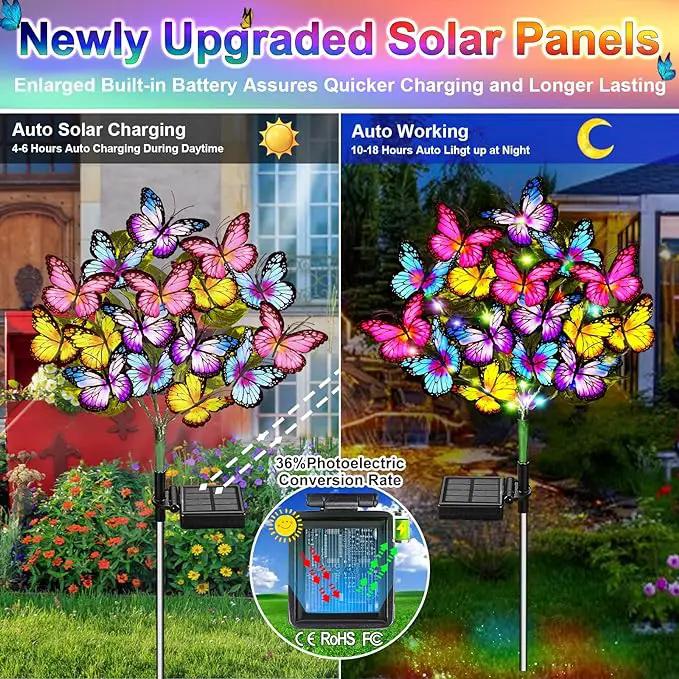 Solar Garden Lights Solar Lights Outdoor Waterproof Solar Lights 6 Pack with New Upgraded 216 LED 102 Butterfly Outdoor Solar Lights for Yard Outside Garden Pathway Decor Gifts for Women by GreenHaven Gardens