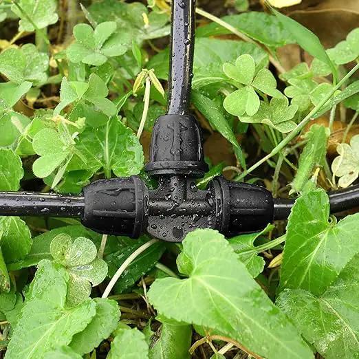 Upgraded 1/4" Drip Irrigation Tee Fittings：24 Pieces Leak Free Lock Barbed 3 Way Tee Connectors for 1/4 Inch Irrigation Tubing Quick Connect Parts for Garden Landscape System by GreenHaven Gardens