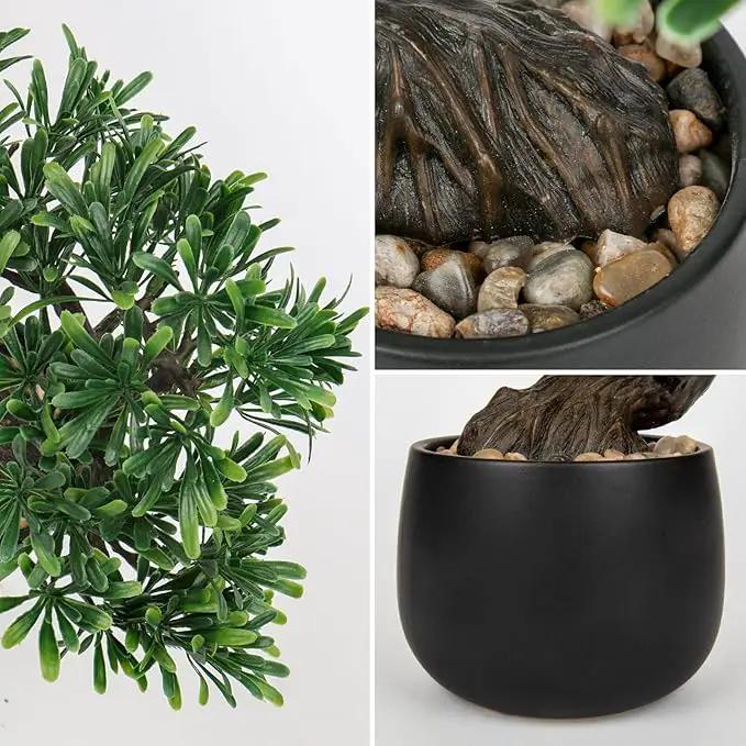 Artificial Bonsai Tree Juniper Faux Plants Indoor Fake Plants Decor with Ceramic Pots for Home Table Office Desk Bathroom Shelf Bedroom Living Room Farmhouse Decorations by GreenHaven Gardens