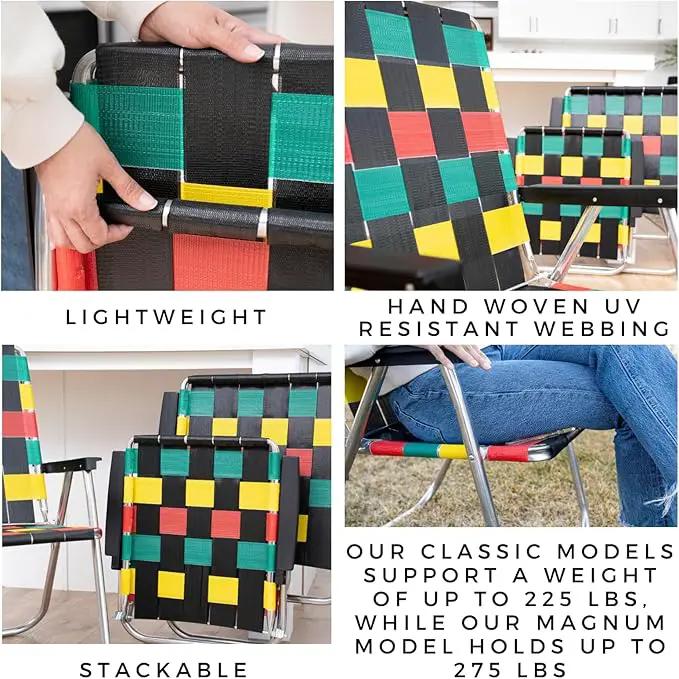 Lawn Chair USA Folding Aluminum Outdoor Patio Lawn Chair | Heavy-Duty Webbed Chairs for Camping, Sports, Beach, Yard & Tailgating | Lightweight Portable | Classic - Halloween Theme by GreenHaven Gardens