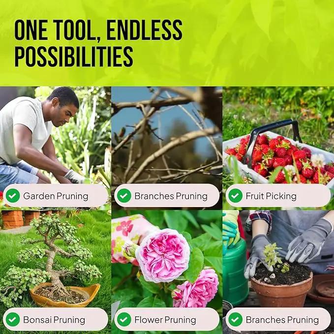2-Pack Stainless Steel Gardening Scissors, Pruning Shears and Clippers for Gardening by GreenHaven Gardens
