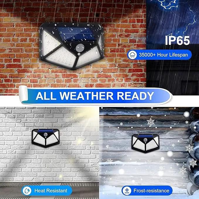 VINHMOR Solar Lights Outdoor 6 Pack, 100LED/3 Modes 270° Lighting Angle Motion Sensor Security Lights, IP65 Waterproof Wall Lights Solar Powered, Bright for Backyard Garden Fence Patio Front Door by GreenHaven Gardens