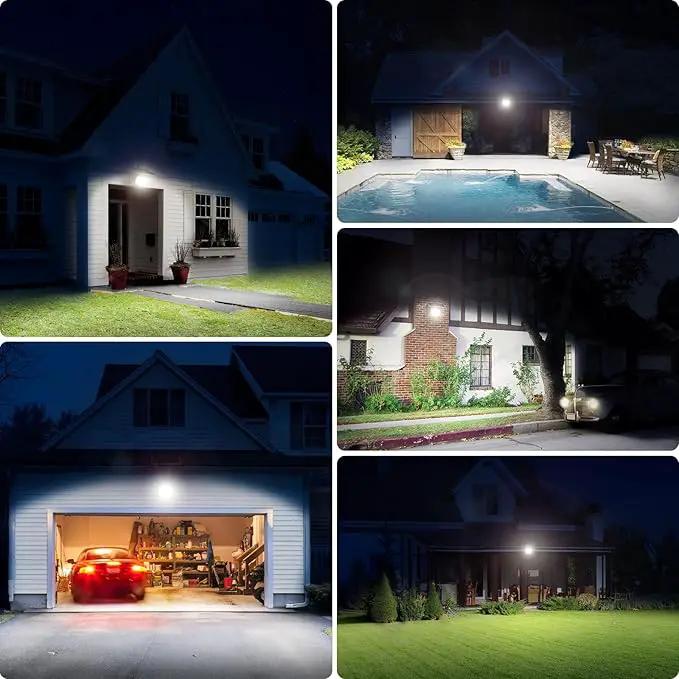 intelamp Solar Flood Lights Outdoor Waterproof, 20000mAh 2000LM Floodlight Exterior with Remote 16.4 FT Cable, 2-12H Timer Dusk to Dawn Security Spots Lighting Outside for Garden Pathway by GreenHaven Gardens