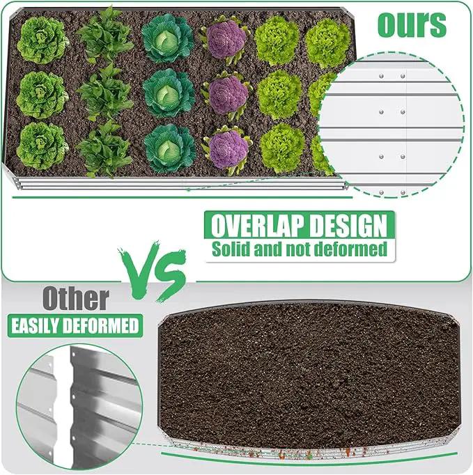 SnugNiture Galvanized Raised Garden Bed 8x4x1FT Outdoor Large Metal Planter Box Steel Kit for Planting Vegetables, Flowers by GreenHaven Gardens