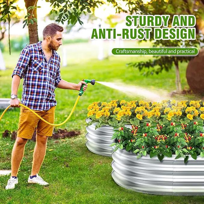 2 Pcs 8 x 3 x 1 FT Galvanized Steel Raised Garden Bed, Large Galvanized Steel Outdoor planter box for for Easy to DIY and clean - Raised Garden Beds outdoor for backyards, terraces and balconies by GreenHaven Gardens