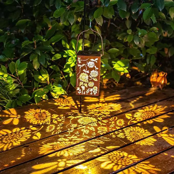 Solar Lanterns Outdoor Hanging Dragonfly Lantern Waterproof Decor Garden Metal LED Sunflower Christmas Lights Gifts for Mom Grandma Women Decorative Patio,Yard,Lawn,Balcony,House by GreenHaven Gardens