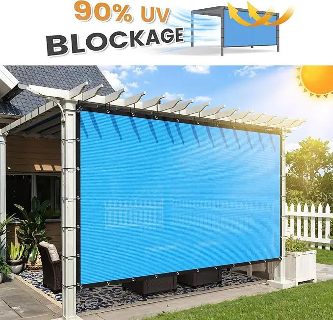 VICLLAX Shade Fabric Sun Shade Cloth with Every 2 FT Grommets for Patio Garden Pergola Cover Canopy 14x15 FT, Mixed Turquoise by GreenHaven Gardens
