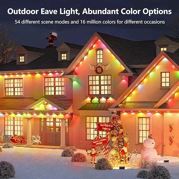 Permanent Outdoor Lights for House,50FT Eave Lamps with 30 RGB LED,IP67 Waterproof Year-Round Outdoor Decorative Lights with APP & Remote Control for Garden Party Christmas Holidays by GreenHaven Gardens