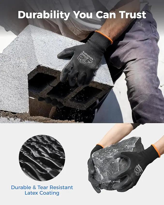 toolant Crinkle Latex Work Gloves Bulk, Rubber Coated Safety Work Gloves for Men and Women, 120 Pairs for Construction, Gardening, Warehouse (Gray, Medium) by GreenHaven Gardens