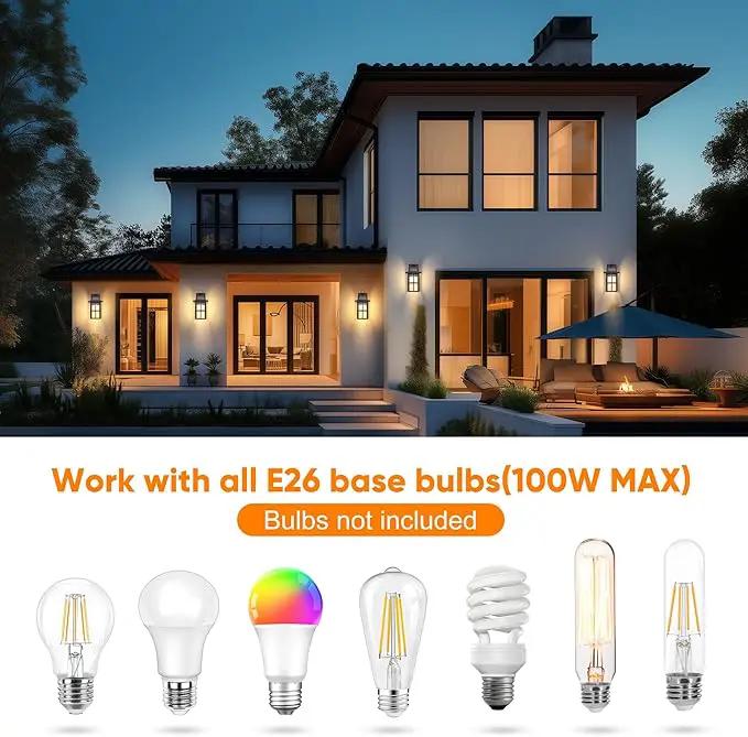 WIHTU Outdoor Wall Lantern, Porch Lights with Glass Shade, Waterproof Wall Sconce Light, ORB Fixtures Exterior Lighting, Aluminum Lanterns, Anti-Rust Front Door Garden by GreenHaven Gardens