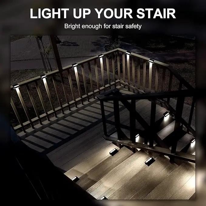 SOLPEX Solar Fence Lights, 6 LEDs Solar Lights Outdoor Waterproof Solar Powered for Deck, Stair, Front Porch, Balcony, Walkway, Garden, Yard, Patio, Pool Decor, IP65 Waterproof (12 Pack, Cold White) by GreenHaven Gardens