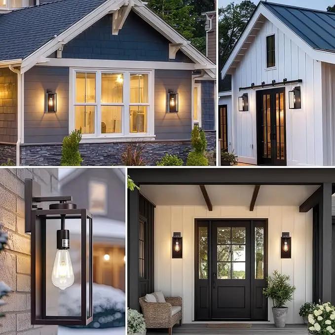 16-inch Oil-Rubbed Bronze Large Outdoor Wall Light Fixture, Brown Exterior Wall Lantern, Farmhouse Porch Sconce Lighting, Modern Outside Lights for House, Garage, Patio Lamp, 2 Packs by GreenHaven Gardens