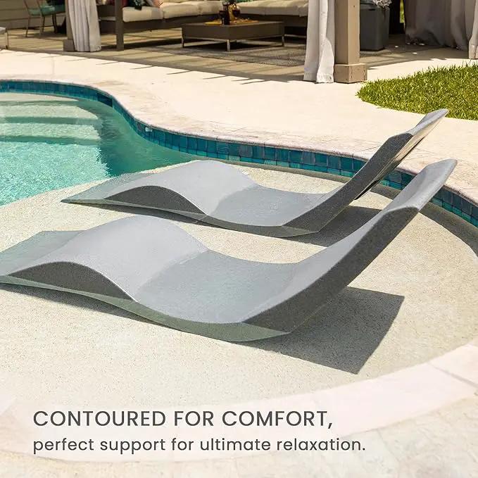 Aqua Outdoors - in-Pool Chaise Lounger - Inside Pool & Sun Shelf Lounge Chair - Designed for Water Depths Up to 9” - Compatible with All Types - Poolside & Sun Deck Tanning - White Granite by GreenHaven Gardens