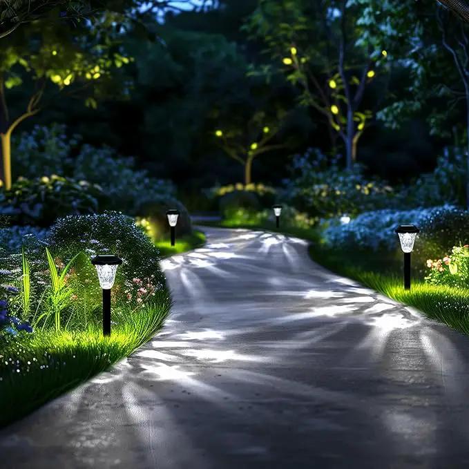 GIGALUMI Solar Outdoor Lights,Solar Lights Outdoor Waterproof 10 Pack,Cool White Solar Pathway Lights for Outside,Outdoor Lights Solar Powered Garden Decoration for Pathway,Patio,Lawn,Yard by GreenHaven Gardens