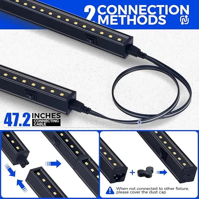 Barrina T5 Plant Lights for Indoor Growing, 4FT 160W (8 X 20W) Led Grow Light with Magnetic Design, Full Spectrum Grow Light Strip with Black Cover, Plug and Play, 5000K, 8 Packs by GreenHaven Gardens