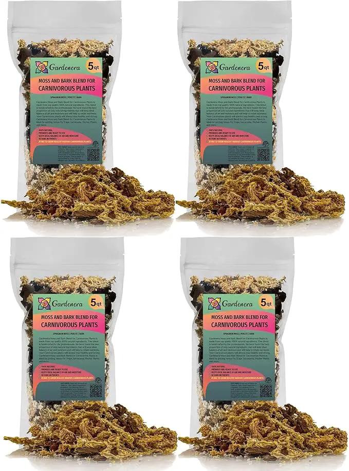 Premium Sphagnum Moss, Perlite and New Zealand Pine Bark Blend for Carnivorous Plants - 20 Quart - Perfect for Venus Fly Traps, Pitcher Plants, Sarracenia, Butterworts, and Sundews by GARDENERA by GreenHaven Gardens