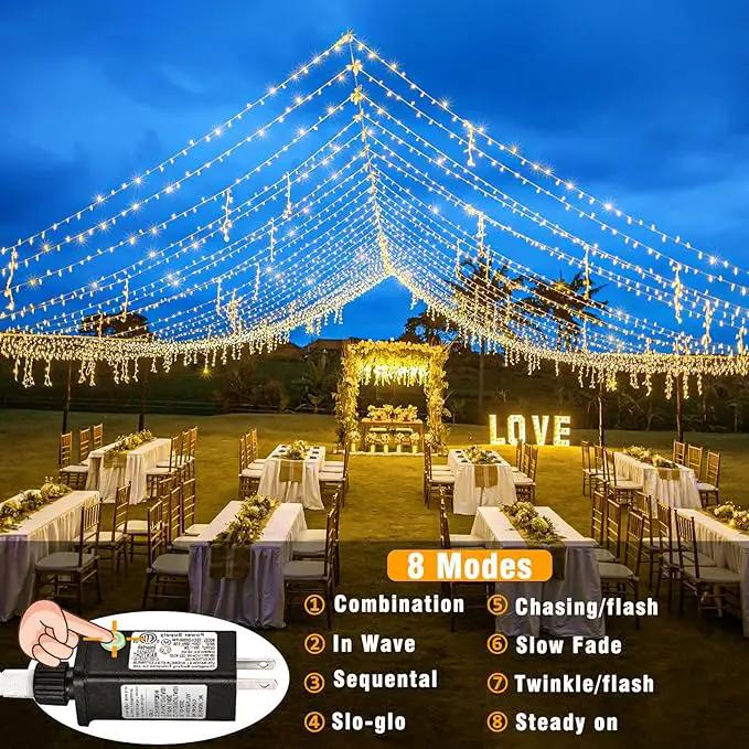 Christmas String Lights Indoor Outdoor Waterproof, Warm White String Lights Clear Wire 8 Modes, 165FT 500 LED Fairy Twinkle Lights Plug in for Bedroom Xmas Tree Holiday Party House Decorations by GreenHaven Gardens