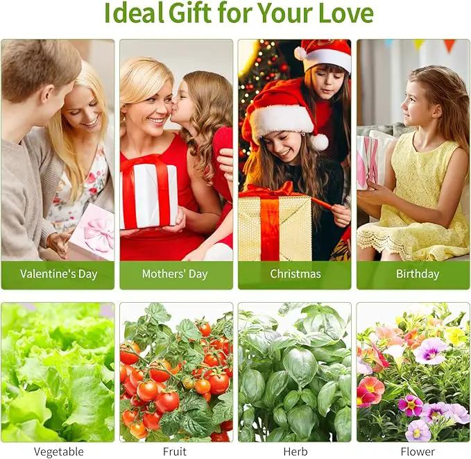 12 Pods Hydroponics Growing System Indoor Herb Garden with LED Growth Lamp Smart Water Pump Plant Germination Kit (No Seeds) Home Kitchen, Gift Ideas for Women Men by GreenHaven Gardens
