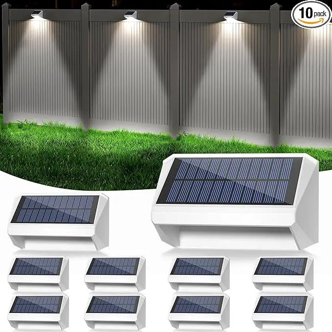 LANSOW Solar Fence Lights 10 Pack, Cool ，Warm and White, Solar Deck Lights Outdoor Waterproof, Dusk to Dawn Solar Powered Decor for Outside, Step, Yard, Patio, Wall, Stair by GreenHaven Gardens