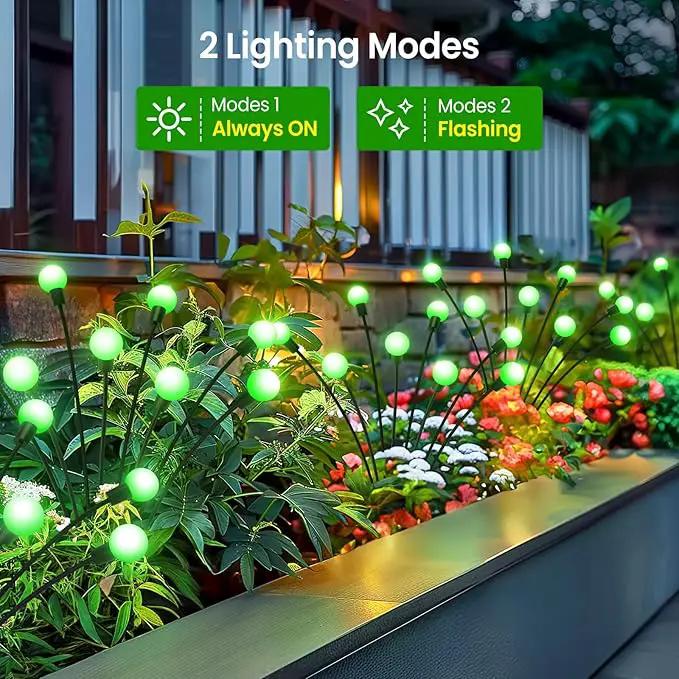 LETMY Solar Garden Lights - 6 Pack Upgraded Swaying Solar Lights Outdoor, 48 LED Firefly Lights Outdoor Waterproof Garden Decorations for Yard Patio Pathway Holiday (Green) by GreenHaven Gardens
