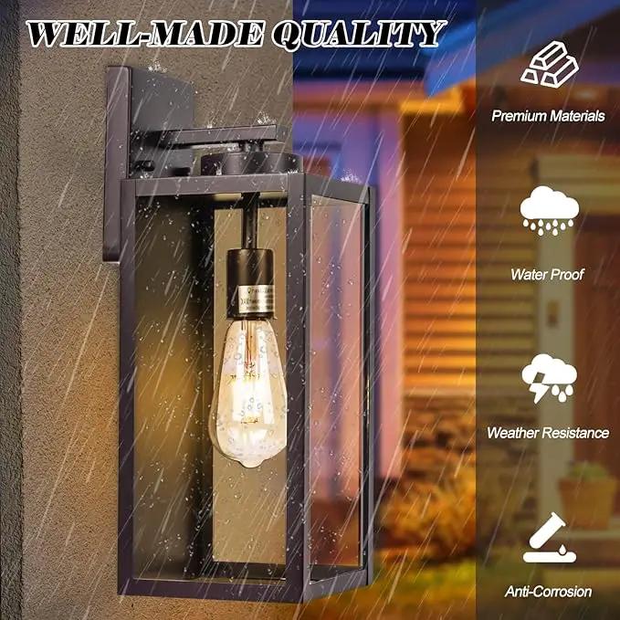 16-inch Oil-Rubbed Bronze Large Outdoor Wall Light Fixture, Brown Exterior Wall Lantern, Farmhouse Porch Sconce Lighting, Modern Outside Lights for House, Garage, Patio Lamp, 2 Packs by GreenHaven Gardens