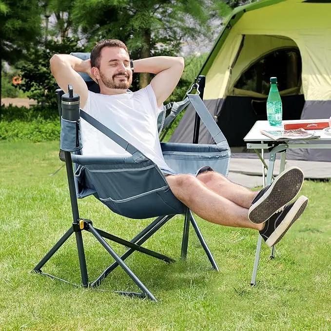 TIMBER RIDGE Hammock Camping Chair with Adjustable Backrest, Heavy Duty Folding Hammock Chair Supports 300lbs, Portable Hammock Chair for Camping, Travelling and Patio, Blue by GreenHaven Gardens