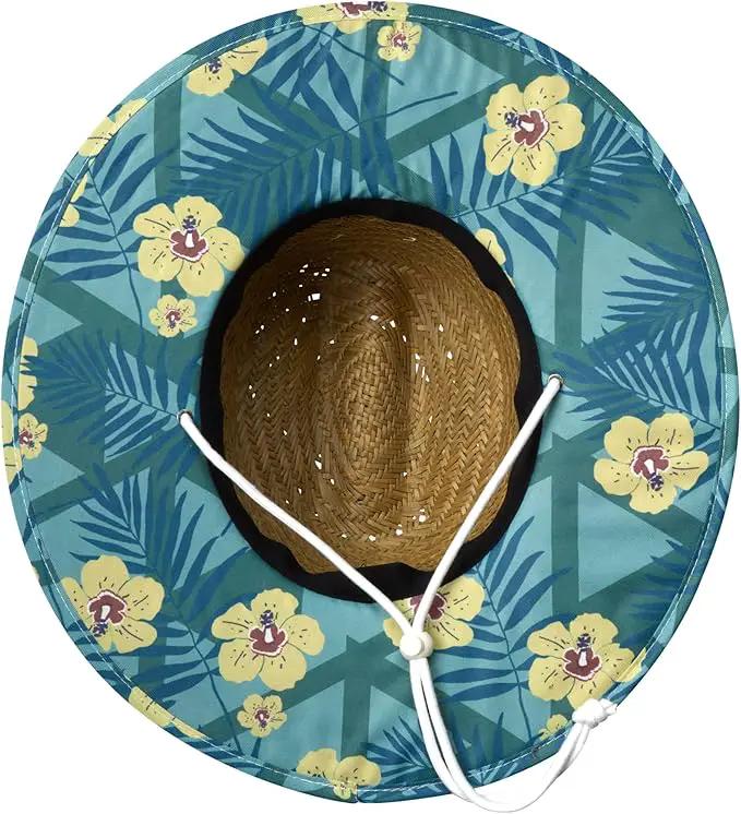 Hurley Women's Straw Hats - Real Straw Hat Medium Brim and Adjustable Chin Strap by GreenHaven Gardens