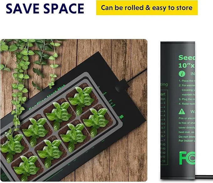 iPower 4 Pack 10" x 20.75" Seeding Heat Mat Upgraded Carbon Film Indoor Warm Hydroponic Plant Germination Starting Pad Durable Waterproof by GreenHaven Gardens