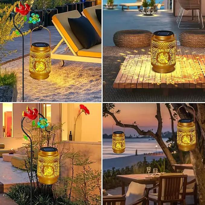 2 Pack Solar Lanterns Outdoor Waterproof,Cardinal Solar Lights Garden Decor Gifts for Mom Women Grandma Decoration Outside for Yard, Patio,Backyard,Porch by GreenHaven Gardens
