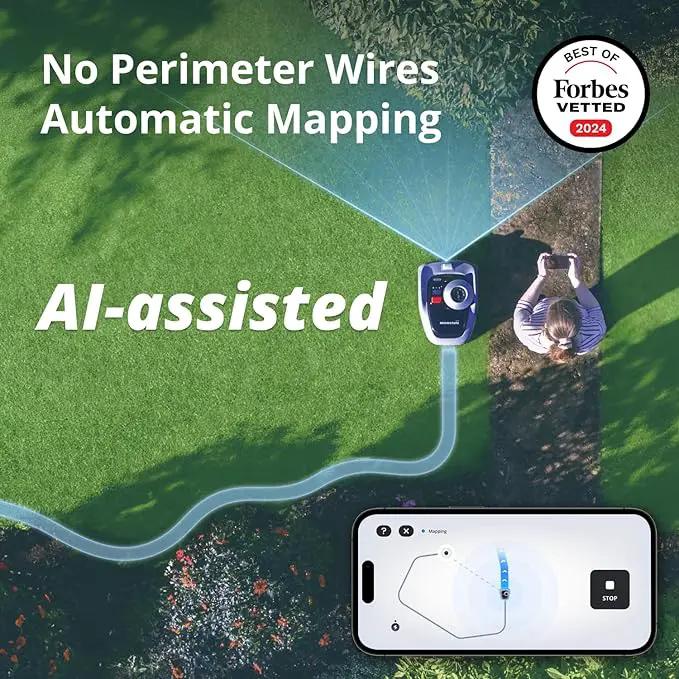 Segway Navimow i105N Robot Lawn Mower Perimeter Wire Free 1/8 Acre RTK+Vision Robotic Lawnmower, AI-Assisted Mapping, Virtual Boundary, APP Control, 58dB(A) Quiet, Multi-Zone Management by GreenHaven Gardens