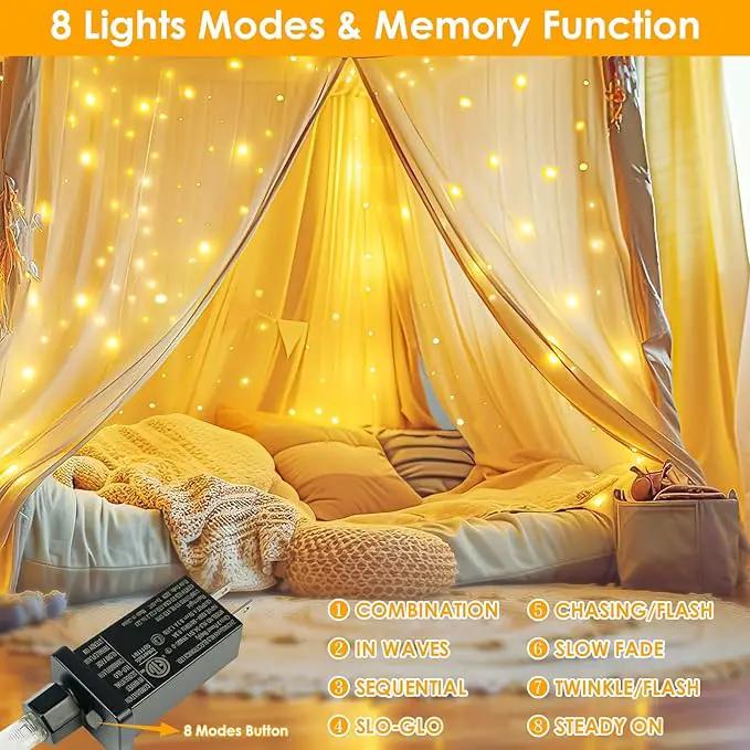 66Ft 200 LED Fairy Lights Plug in, Waterproof String Lights Outdoor & Indoor 8 Modes Christmas Light Bedroom Decor, Timer Twinkle Lights for Girl's Room Garden Party Christmas Decorations (Warm White) by GreenHaven Gardens