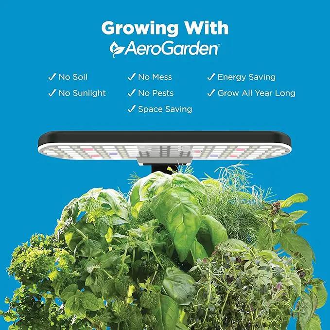 AeroGarden Harvest 2.0, Indoor Garden Hydroponic System with LED Grow Light, Holds up to 6 AeroGarden Pods, Cream by GreenHaven Gardens