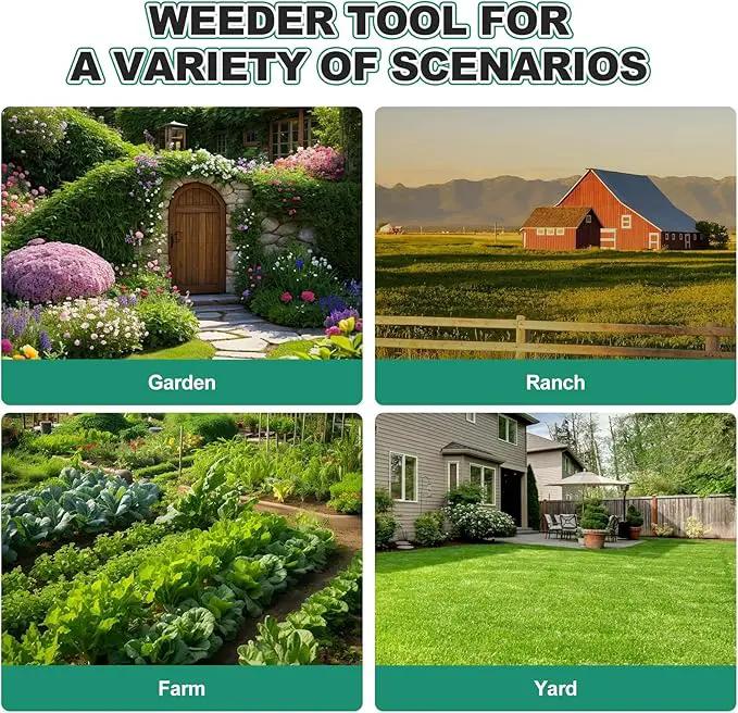 Berry&Bird Triangle Hoe, 60'' Winged Weeder Garden Hoes with Long Wood Handle, Gardener Stainless Steel Warren Hoe, Garden Weeder Hoe Tool for Quickly Weeding, Edging and Gardening Tools by GreenHaven Gardens