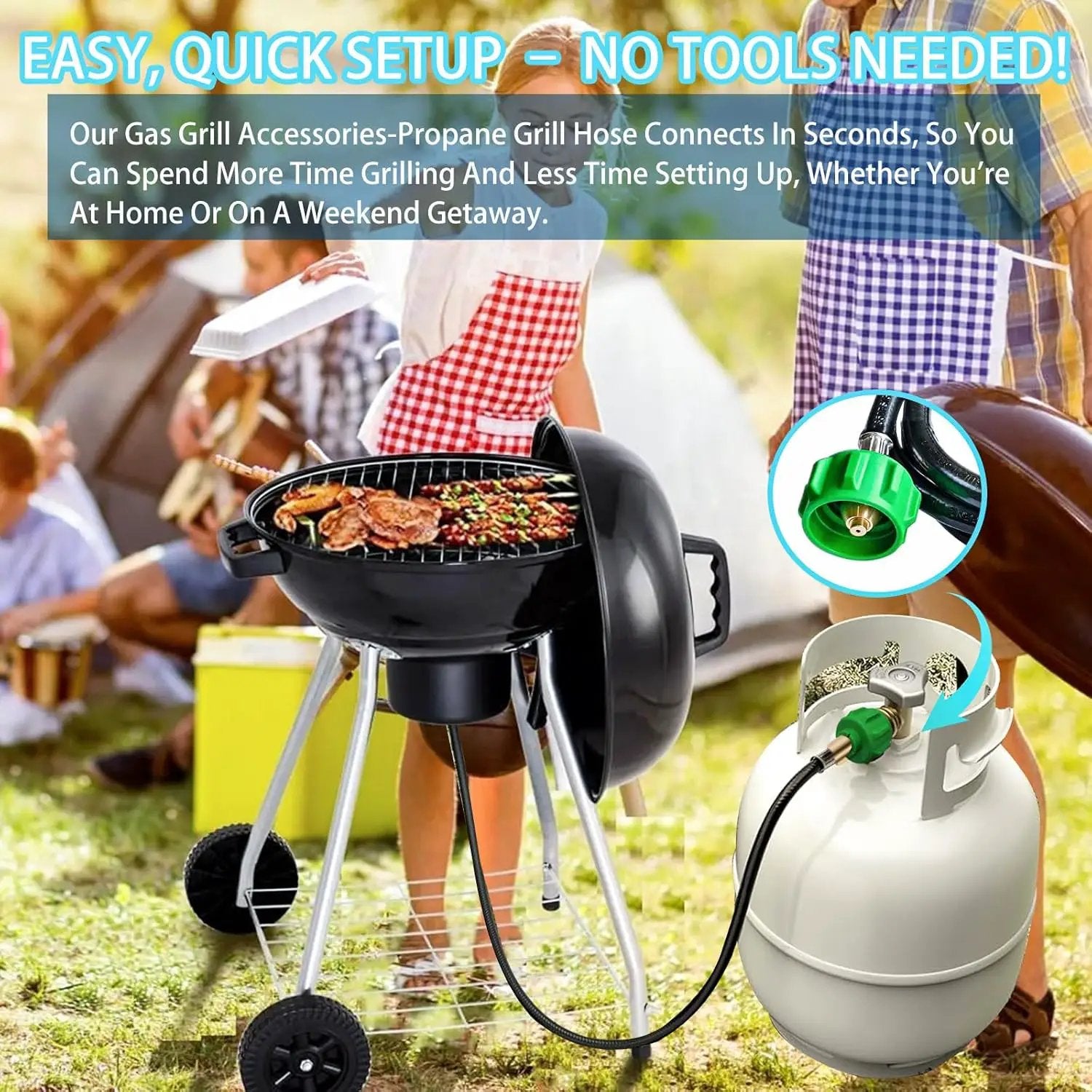 6 Feet for Weber Adapter Hose for Weber Travelev Grill, for Weber Traveler Grill Accessories for Weber Q 1000 for Weber Q Series, and for Weber Traveler Gas Go-Anywhere Grills Propane Adapter. by GreenHaven Gardens