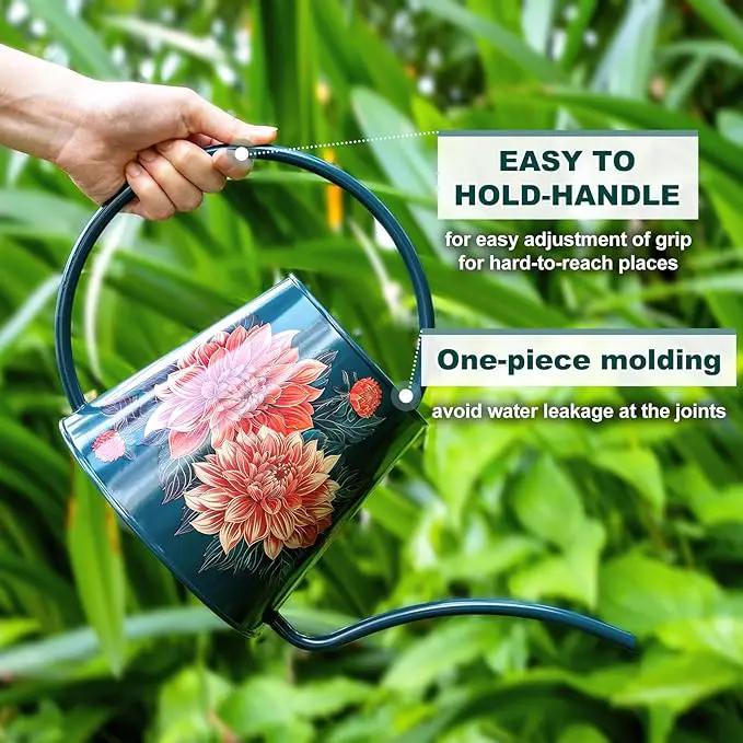 Berry&Bird House Plants Watering Can - Indoor & Outdoor 1/2 Gallon Stainless Steel Water Can with Long Spout Garden Decoration for Flower Bonsai Succulent Gardening Large Watwer Bottle(2L/68oz,Dahlia) by GreenHaven Gardens