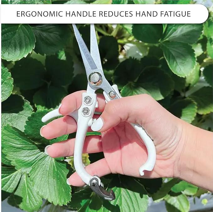 Plant Pruning Shears with Vegan Leather Sheath Garden Trimming Scissors with Belt Holster Bonsai Trimmers Herb Snips Flower Clippers Garden Tools 2 Piece Bundle (White & Black) by GreenHaven Gardens