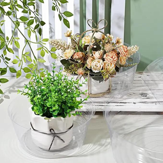Hoolerry Plastic Plant Saucer Clear Deep Drip Tray Thickened Clear Plant Saucers Trays for Pots Deep Drip Trays for Home Garden Indoor and Outdoor Potted(20 Pcs,6, 8, 10, 12 Inch) by GreenHaven Gardens