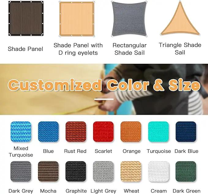 VICLLAX Shade Fabric Sun Shade Cloth with Every 2 FT Grommets for Patio Garden Pergola Cover Canopy 9x17 FT, Wheat by GreenHaven Gardens