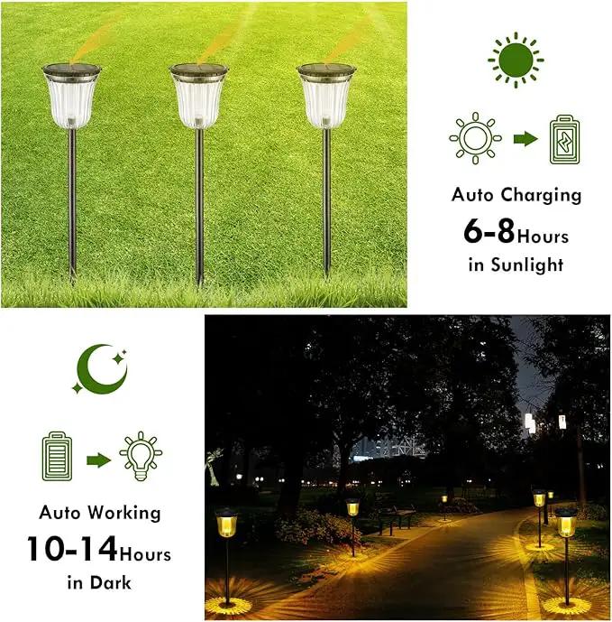 Outside Lights for Yard 6 Pack, Super Bright Solar Pathway Lights Outdoor Waterproof,Up to 14 Hrs Auto On/Off Solar Garden Lights, Solar Powered Landscape Lighting for Path Yard Garden Walkway by GreenHaven Gardens